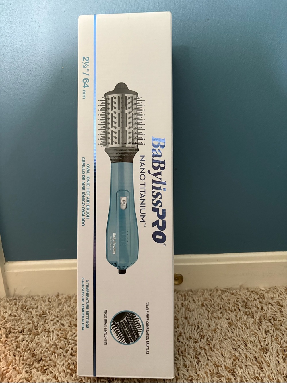 BaBylissPRO Nano Titanium 2½" Round Hot Air Brush - Light Blue